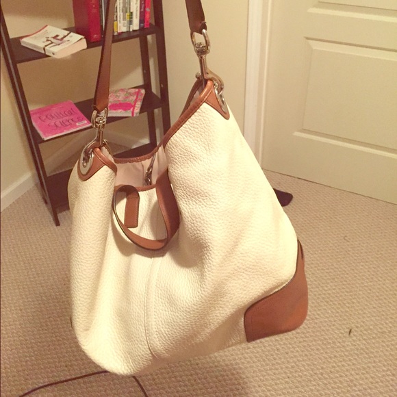Large cream/brown Coach handbag
