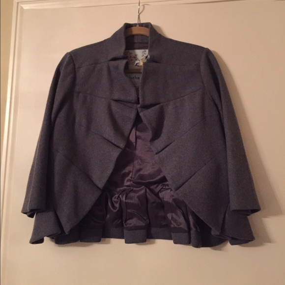 Anthropologie grey wool blend blazer