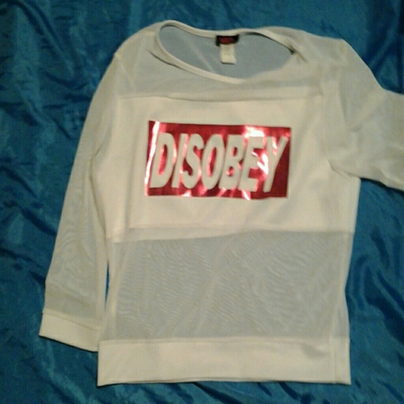 White "Disobey" top