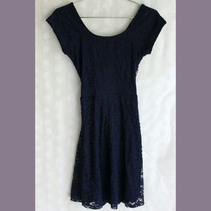 Lace Overlay Cross-back Dress