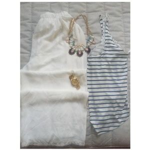 White Chiffon Palazzo Pants