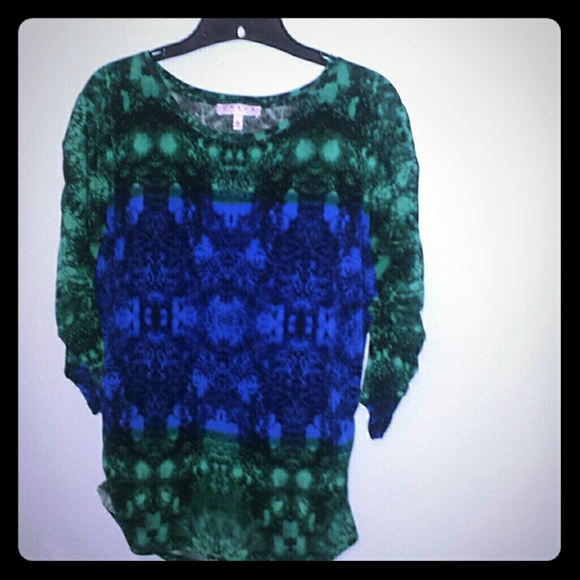 Blue and green Chaus top beautiful great colors