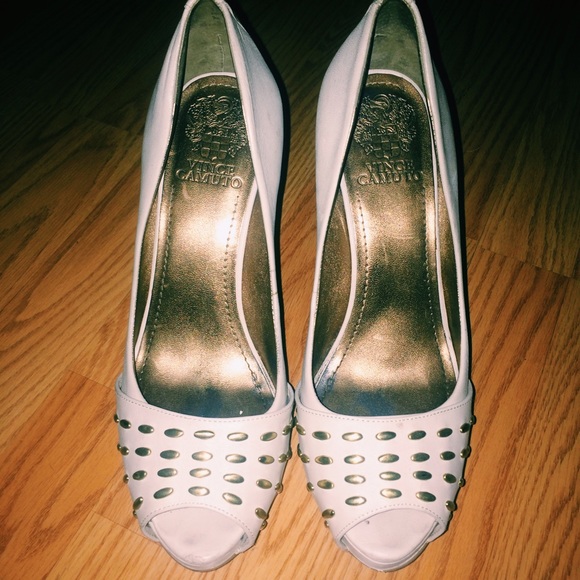 Ivory peep toe heels