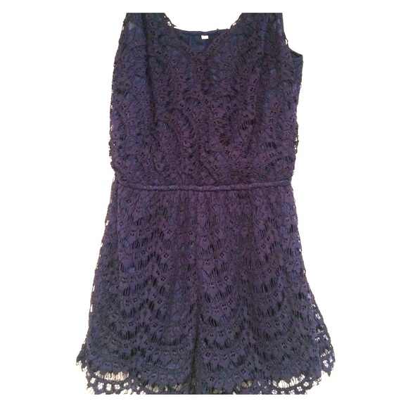 Blue lace romper