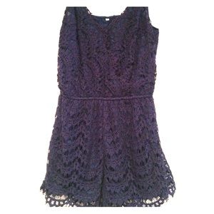 Blue lace romper