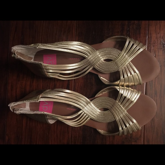 Gold flat sandals