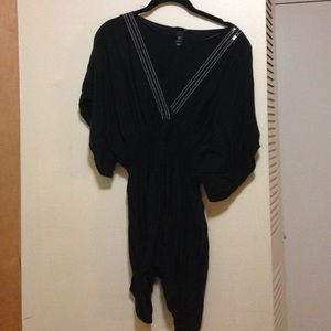 Black empire waist top with cute details