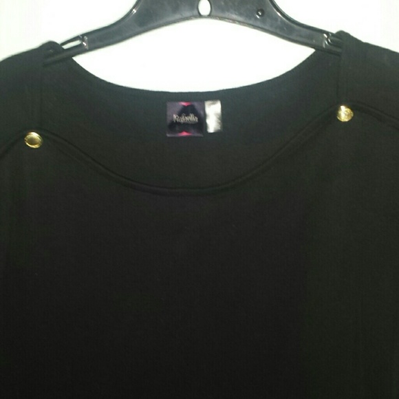 Black top with gold buttons
