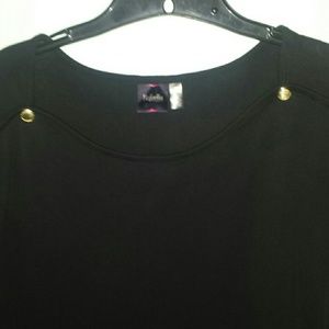 Black top with gold buttons