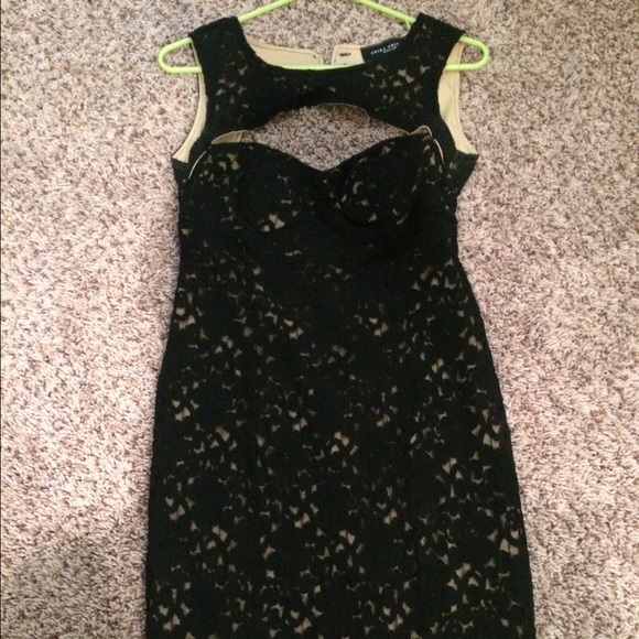 Akira black lace cut out dress