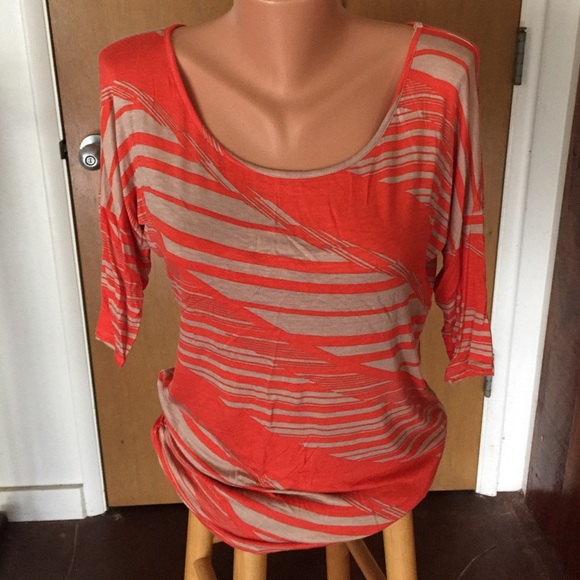 Orange and tan top