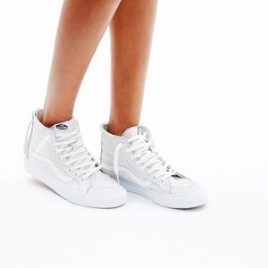 • vans sk8 hi slim zip leather sneakers •