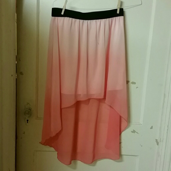 Pink high low ombre skirt