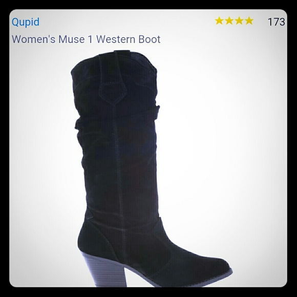 Qupid Muse-01 Suede Black Boots
