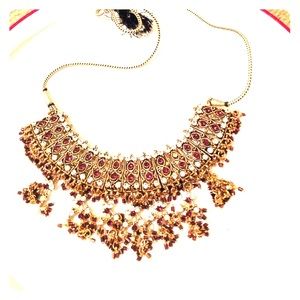 Indian necklace with purple stones