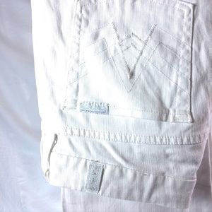 White "A" pocket 7 For All Mankind jeans