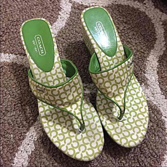 Coach Shoes - Authentic green coach sandals