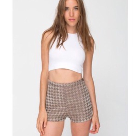 American apparel houndstooth tap shorts