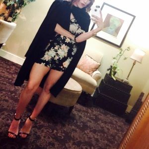 SOLD- Black Floral Romper