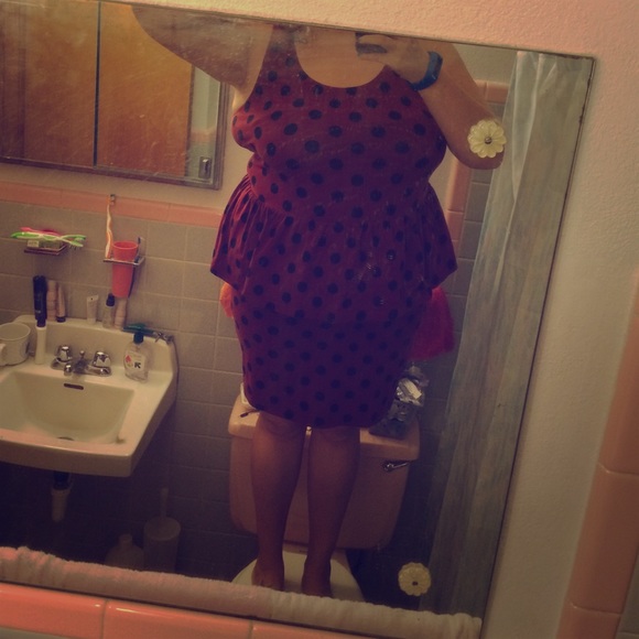 Forever 21 polka dot peplum dress