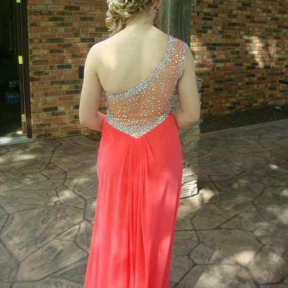 La Femme Coral Prom Formal Dress