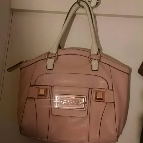Pink Guess purse w/ white&black accents