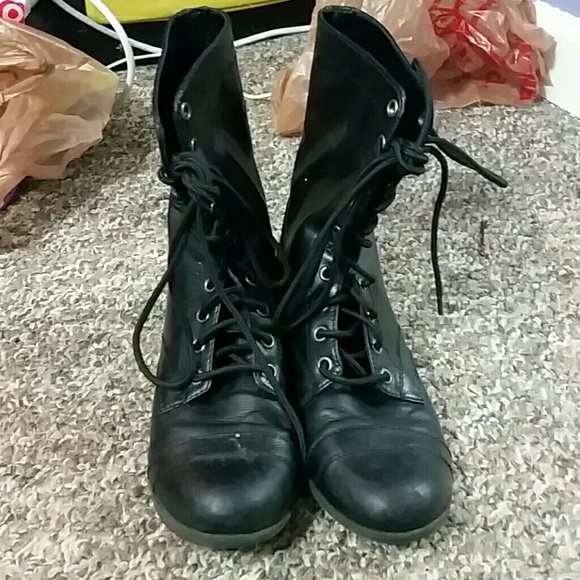 Black combat boots
