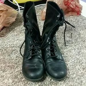 Black combat boots