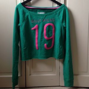 Gilly Hicks Green Cropped Shirt