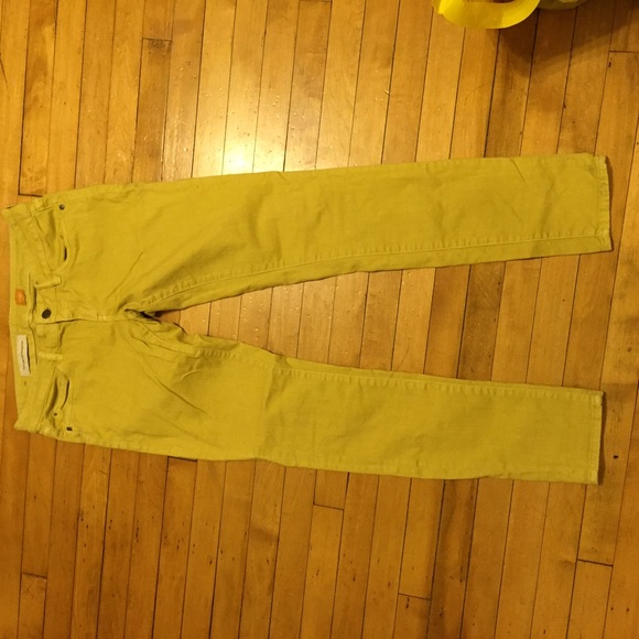 Anthropologie yellow denim skinny jeans
