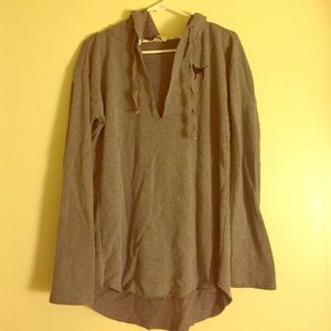 VS gray high low tunic hoodie