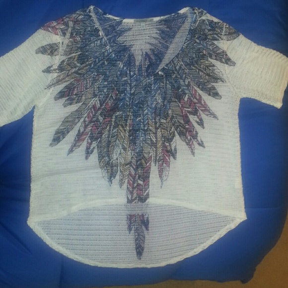 Feather high-low top