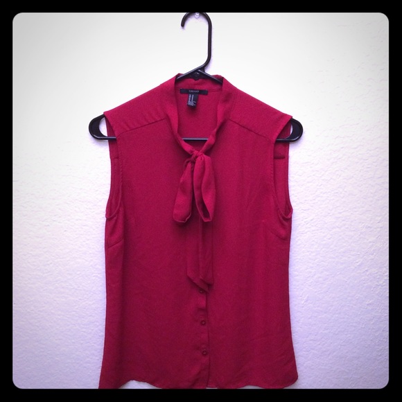 Red Blouse with Tie