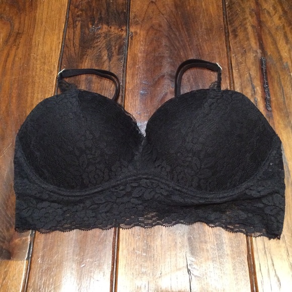 Black lace push up bralette