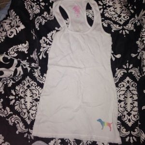 VS Pink white tank top