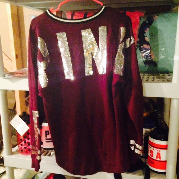 VS Pink Maroon Bling Limited Edition Crew - Picture 3 of 4