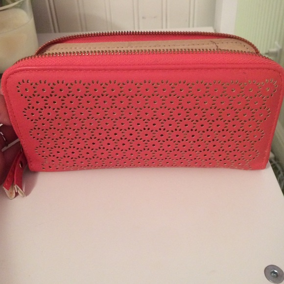 Pink and gold wallet