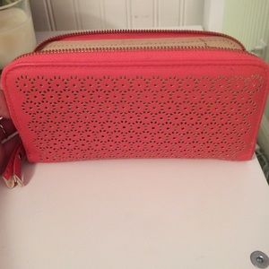 Pink and gold wallet