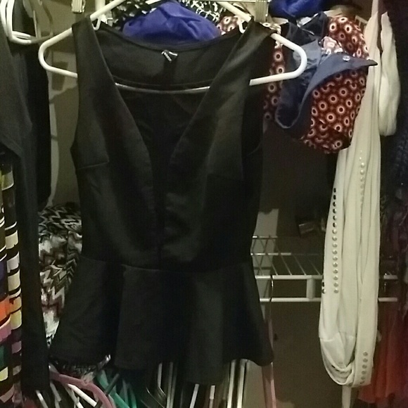 Black Peplum Shirt