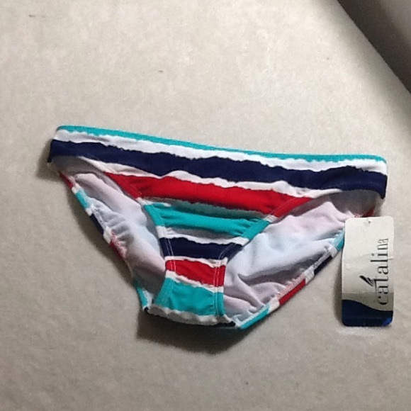 Red white and blue swimming suit bottoms