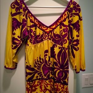 HALE BOB deep v-neck top, 100% silk, size small