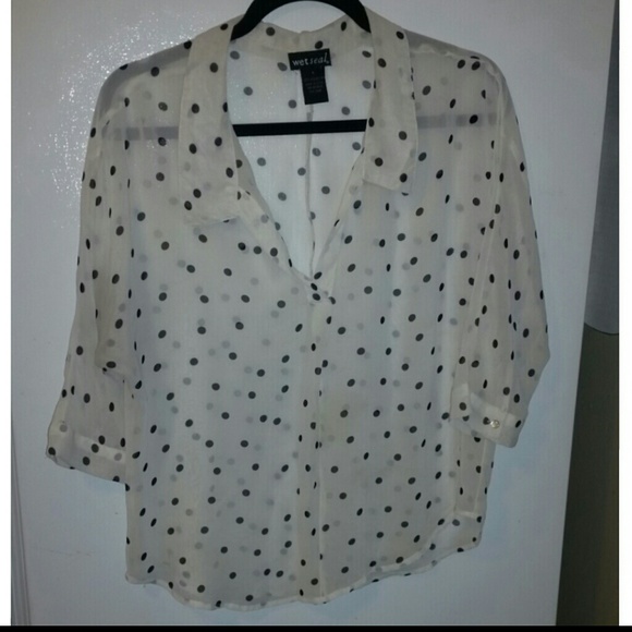 White polka dot blouse