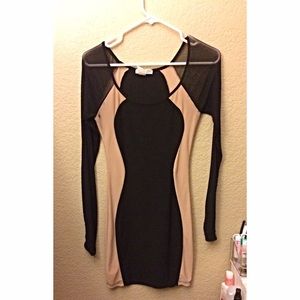 Black & Nude Illusion Dress