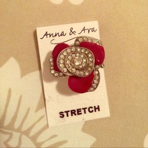 Red Rose inspired stretch Ring
