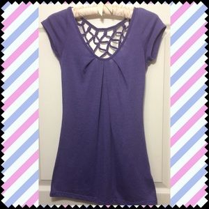 Purple Shirt with Crisscross Back Detail
