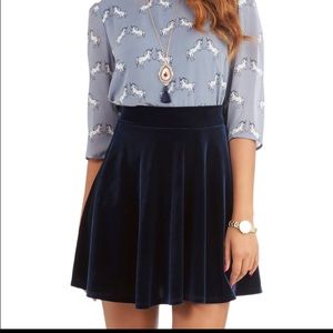 Modcloth blue velvet skirt