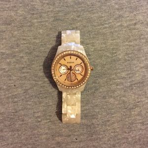Fossil Rose Gold and Resin Chronograph Watch