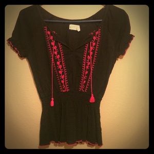 Black and pink top