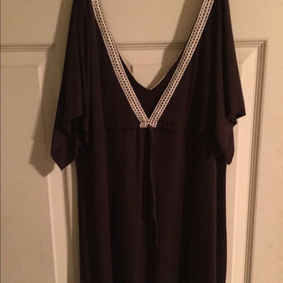 Cute brown tie front top L NWOT great w Jeans