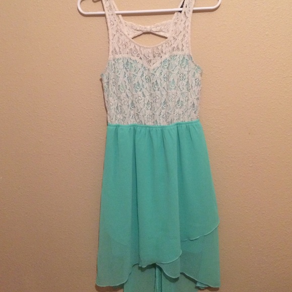 Mint and white dress